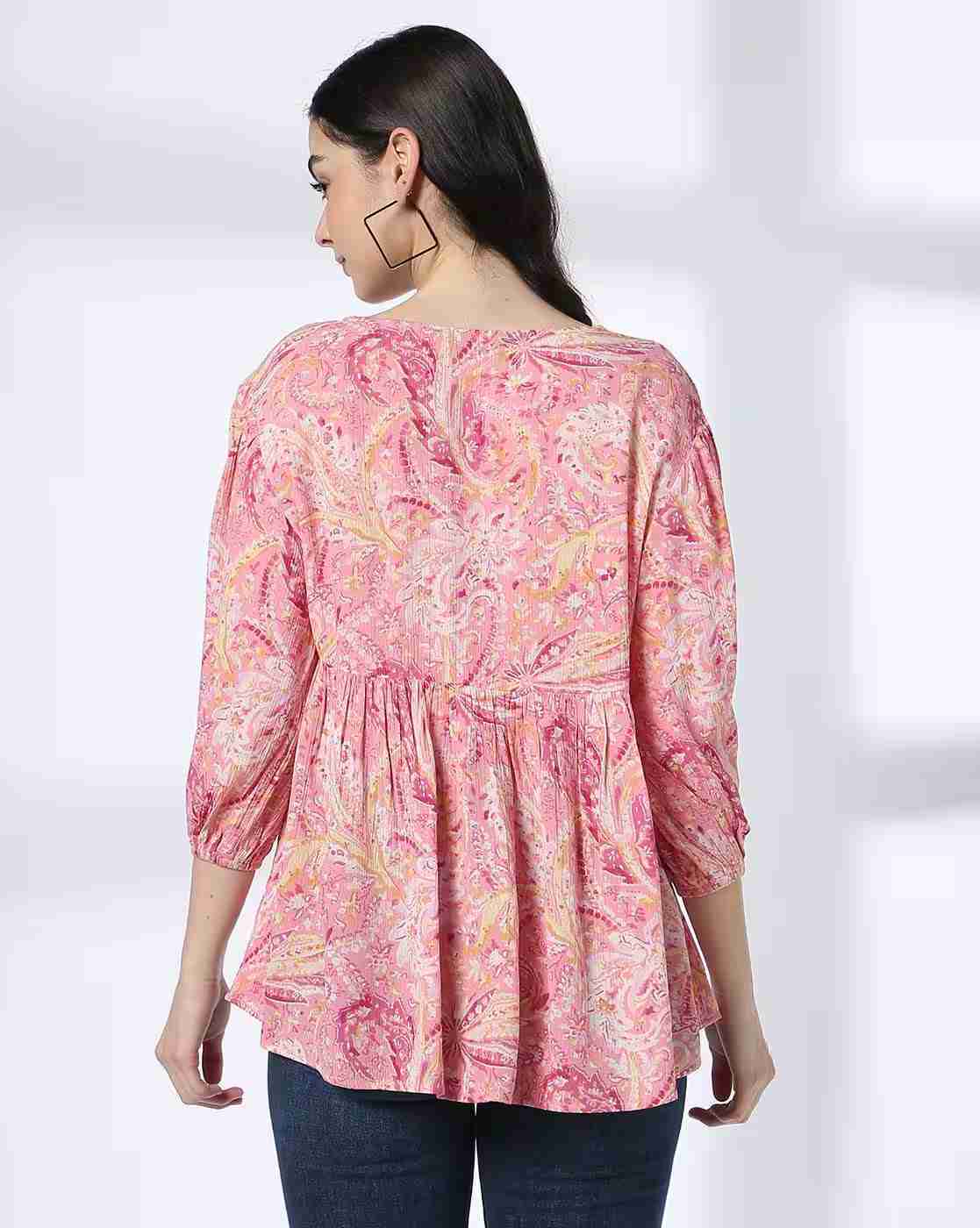DNMX | Women Printed Regular Fit Peplum Top|2