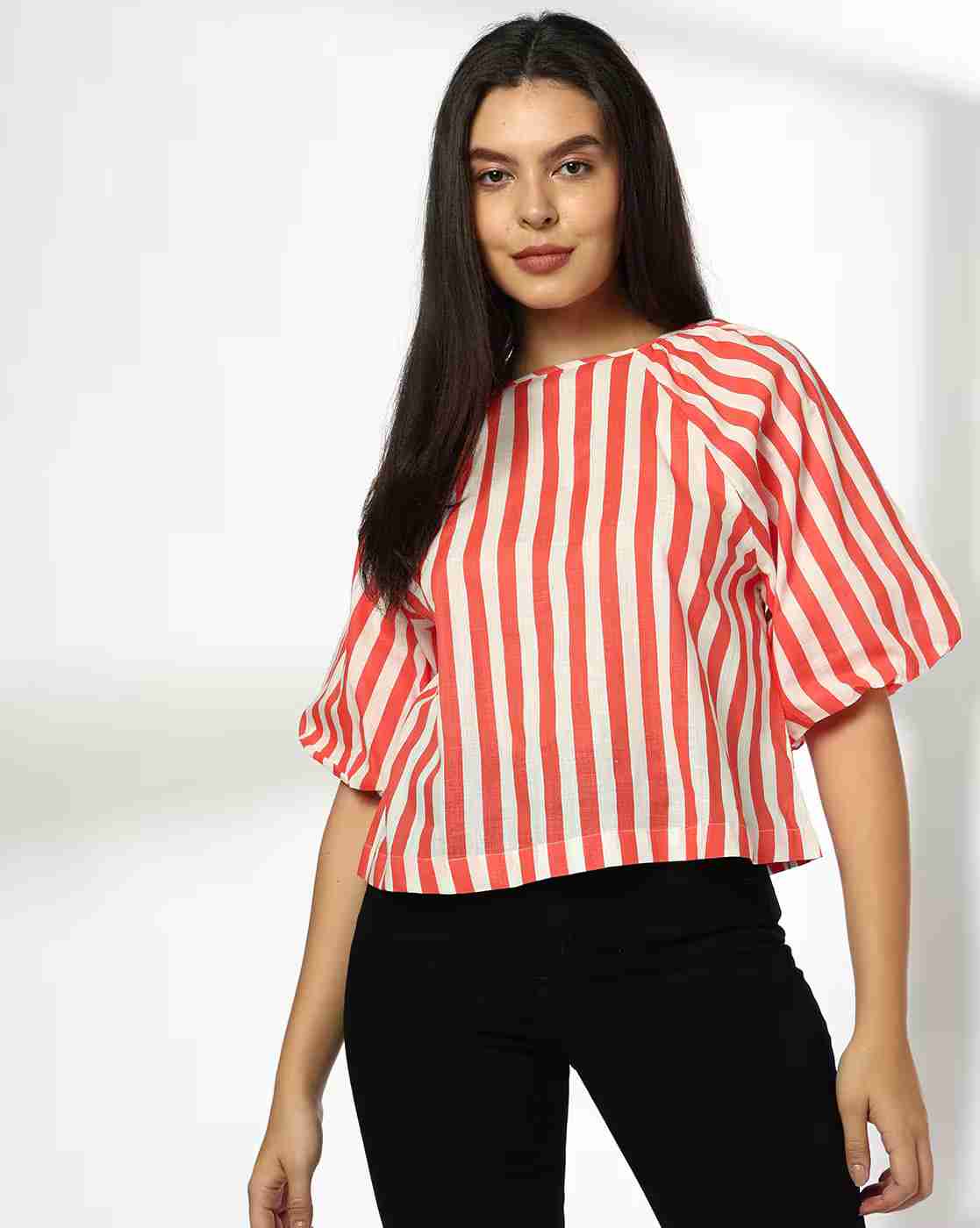 DNMX | Women Striped Regular Fit Top|0