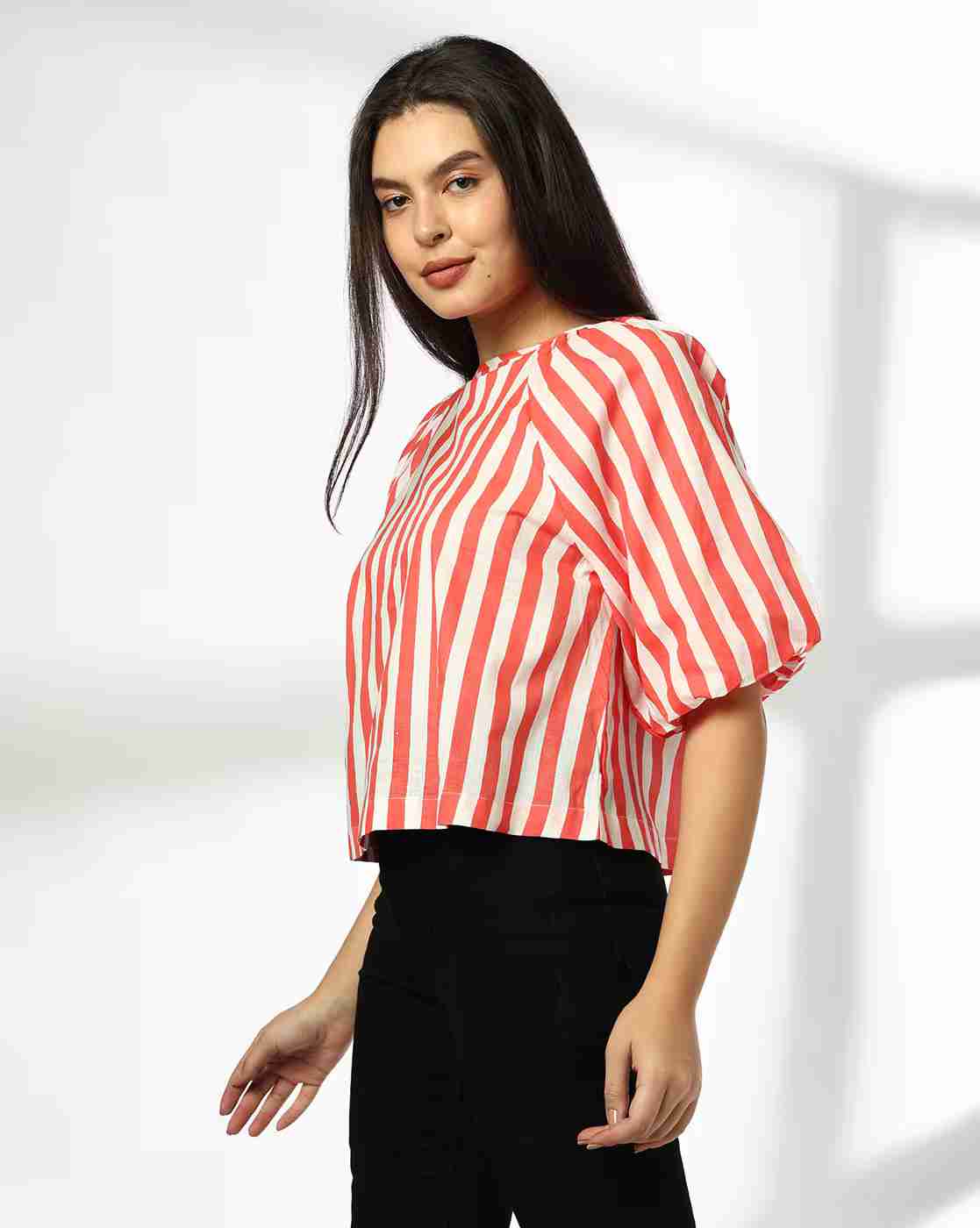 DNMX | Women Striped Regular Fit Top|1