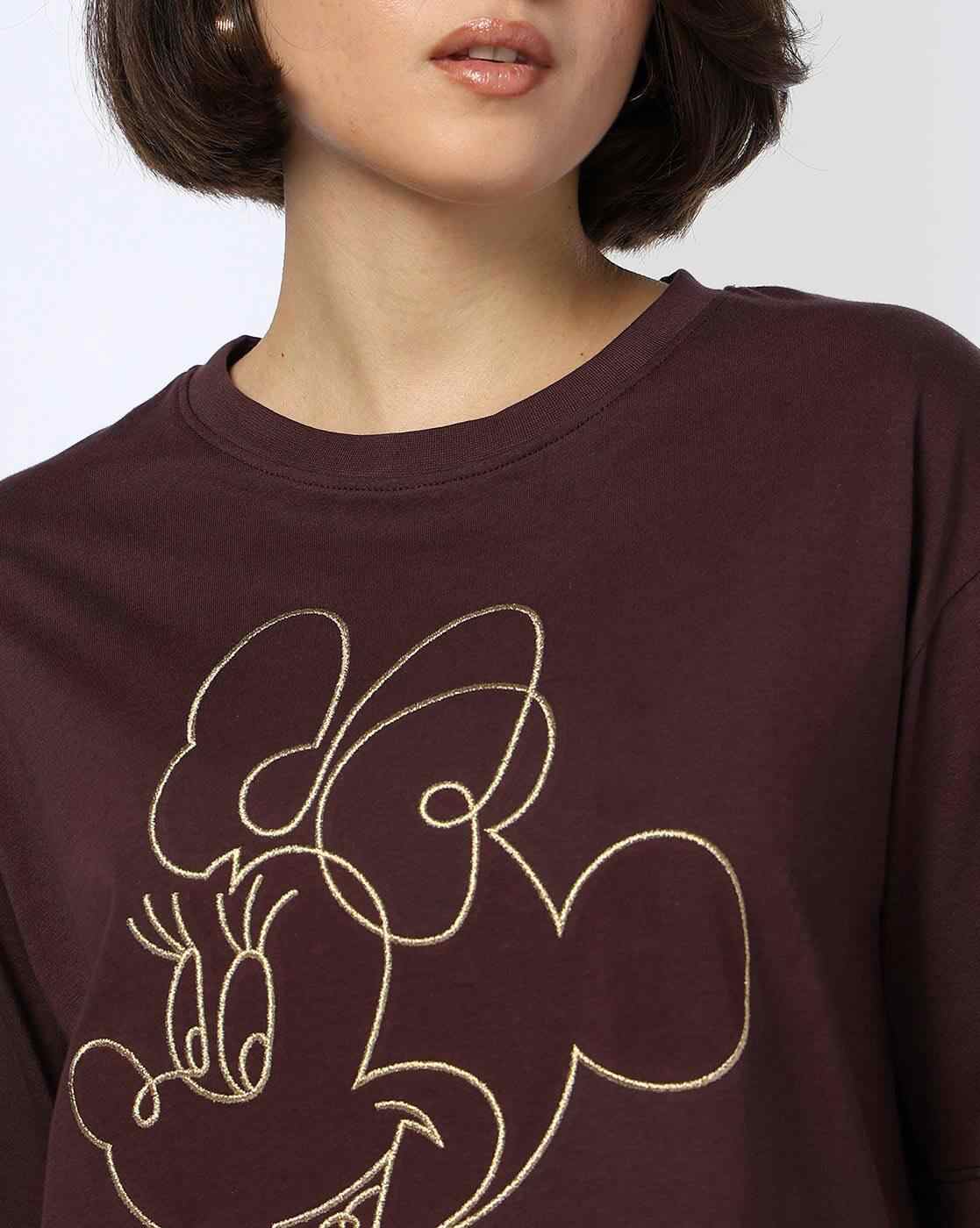 DNMX | Women Graphic Print Boxy Fit Cotton Crew-Neck T-Shirt|3