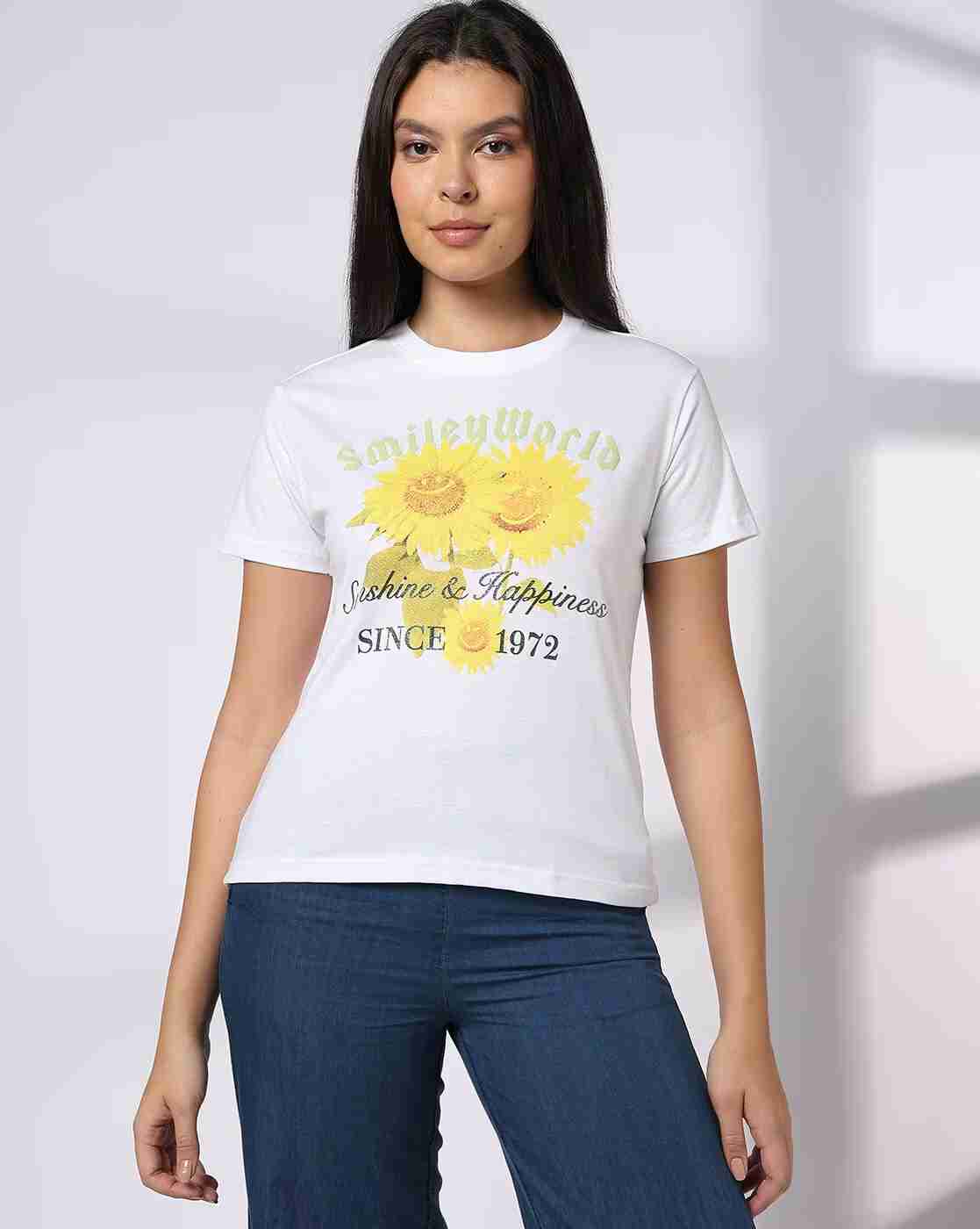 DNMX | Women Printed Boxy Fit T-Shirt|0