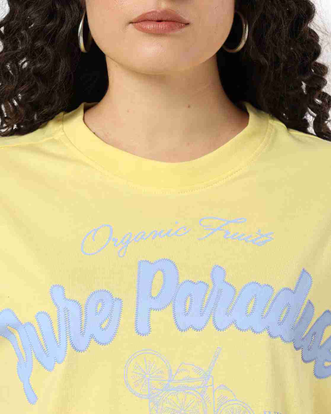 DNMX | Women Printed Boxy Fit Crew-Neck T-Shirt|3