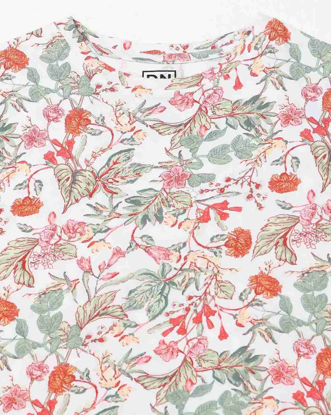 DNMX | Women Floral Print Regular Fit Crew-Neck T-Shirt|4