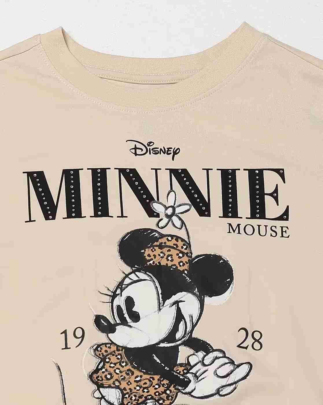 DNMX | Women Minnie Mouse Print Boxy Fit Crew-Neck T-Shirt|5