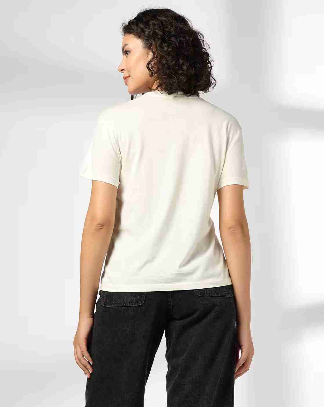 DNMX | Women Graphic Print Boxy Fit Round-Neck T-Shirt|3