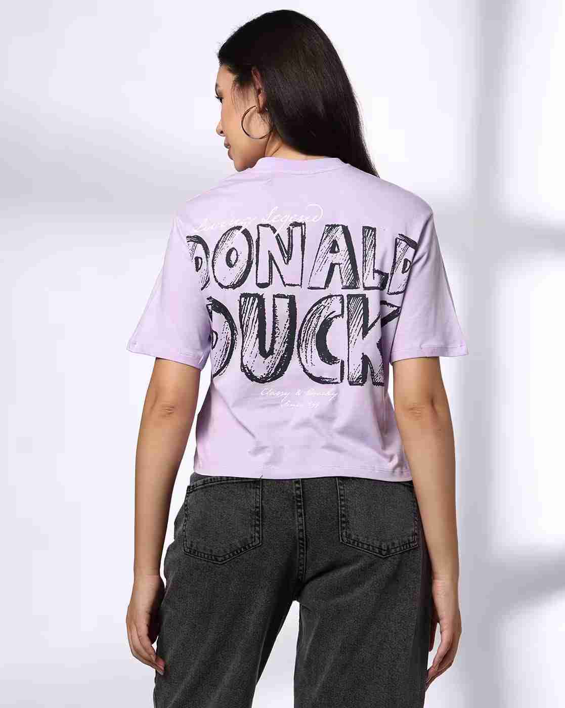 DNMX | Women Donald Duck Print Boxy Fit Crew-Neck T-Shirt|3