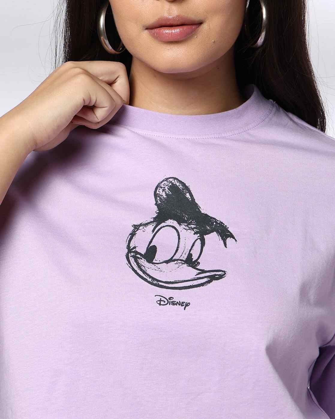 DNMX | Women Donald Duck Print Boxy Fit Crew-Neck T-Shirt|4