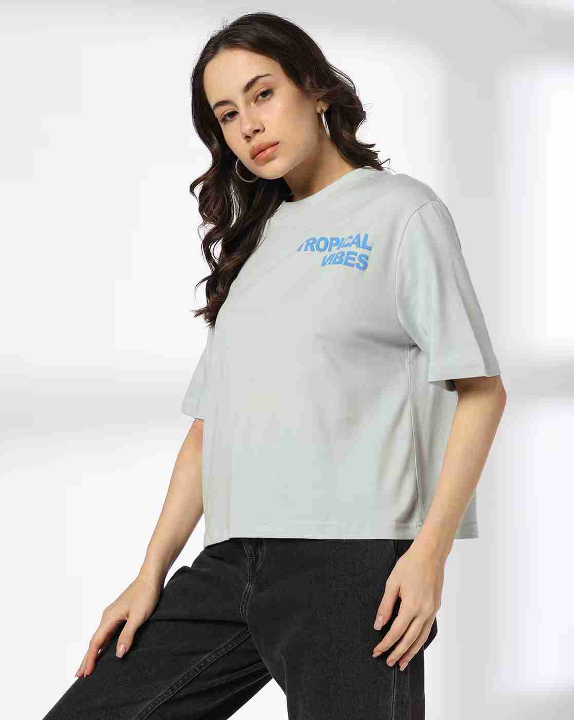 DNMX | Women Printed Regular Fit Crew-Neck T-Shirt|2