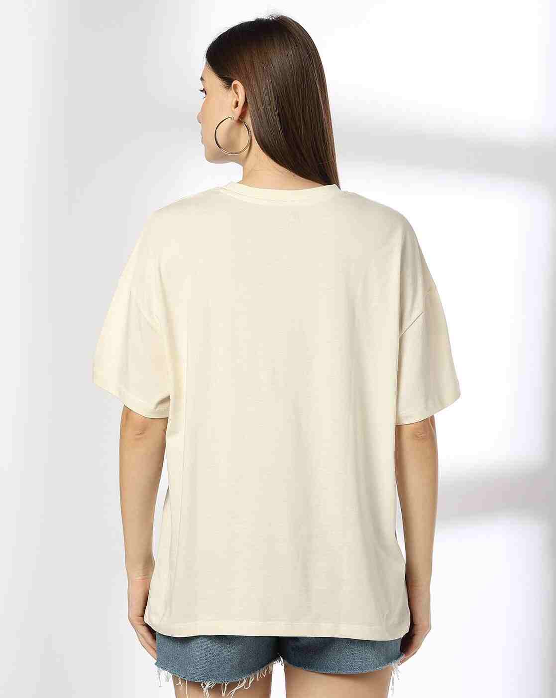 DNMX | Women Graphic Print Oversized Round-Neck T-Shirt|2