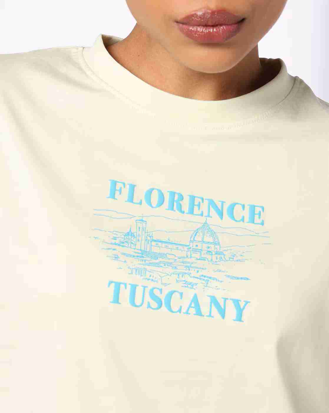 DNMX | Women Graphic Print Boxy Fit Cotton Crew-Neck T-Shirt|4