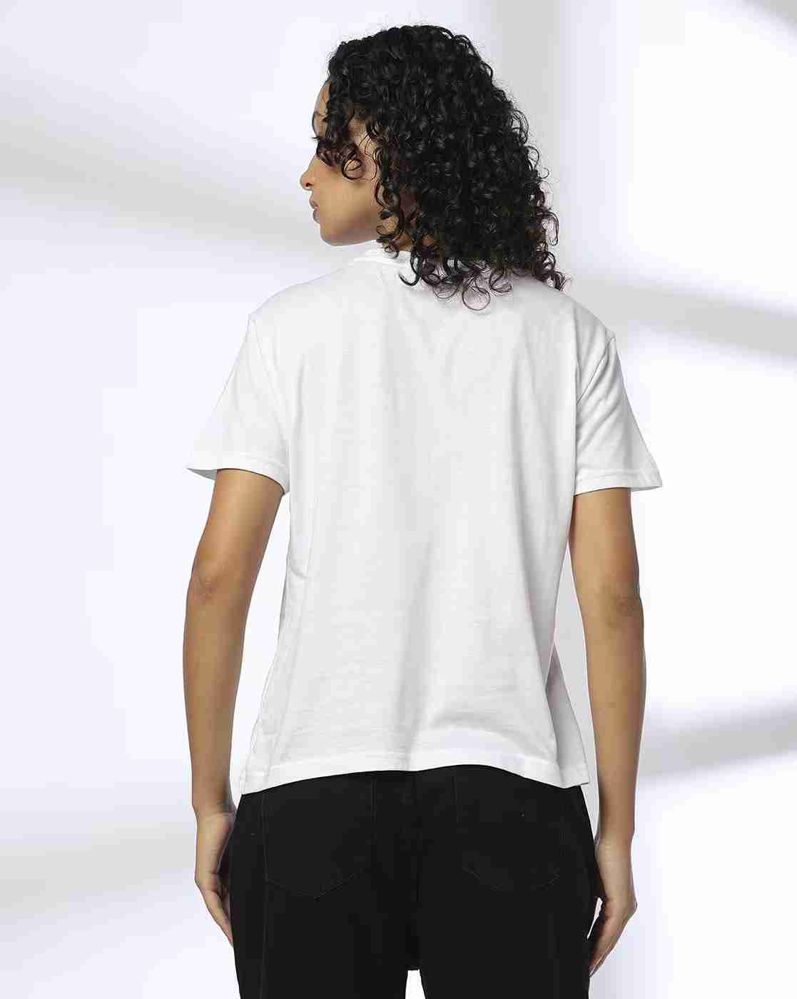 DNMX | Women Graphic Print Boxy Fit Crew-Neck T-Shirt|2