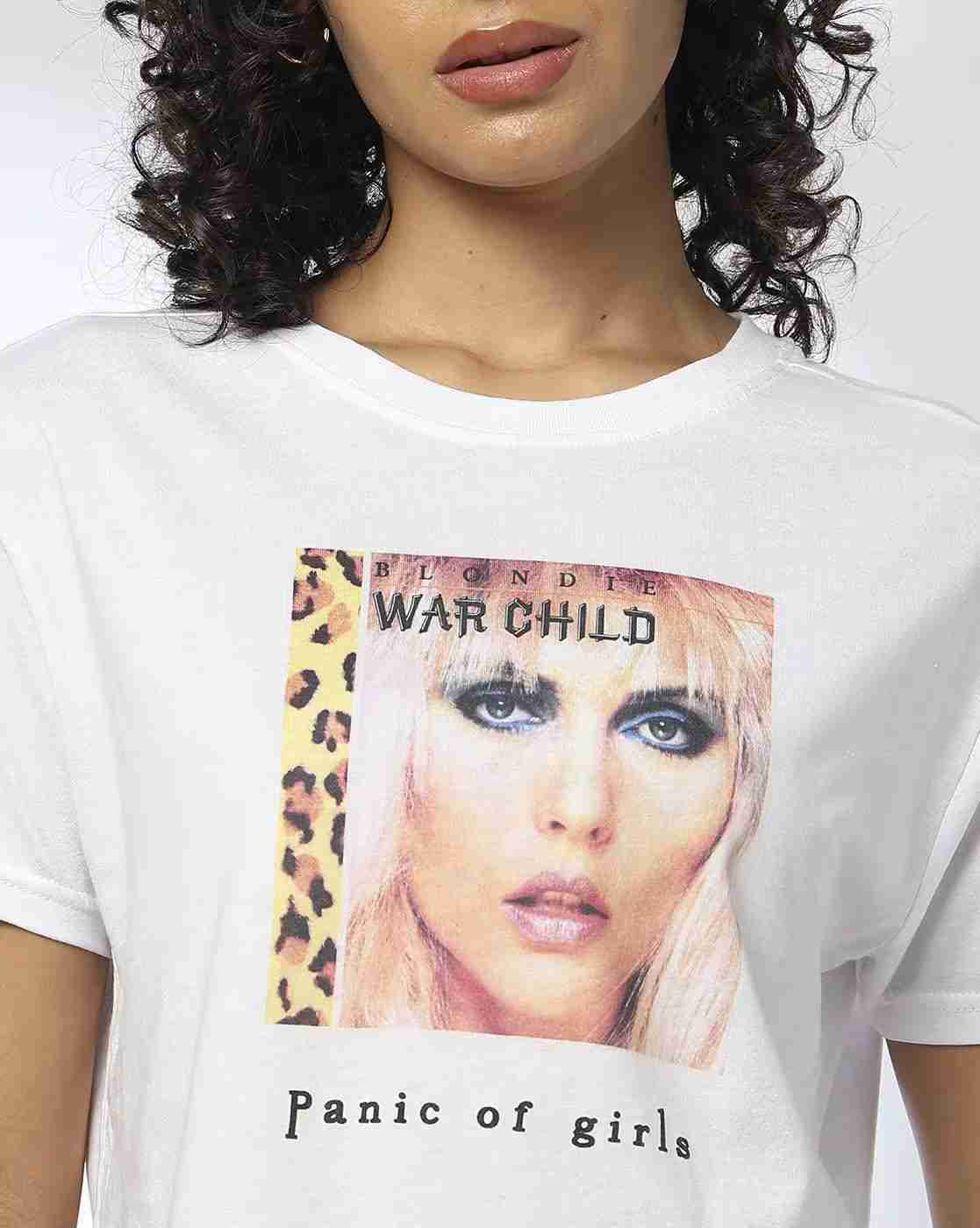 DNMX | Women Graphic Print Boxy Fit Crew-Neck T-Shirt|3