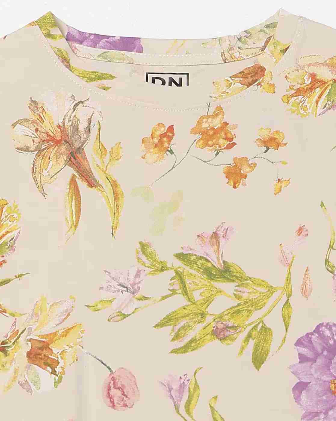 DNMX | Women All-Over Print Regular Fit Cotton Crew-Neck T-Shirt|4