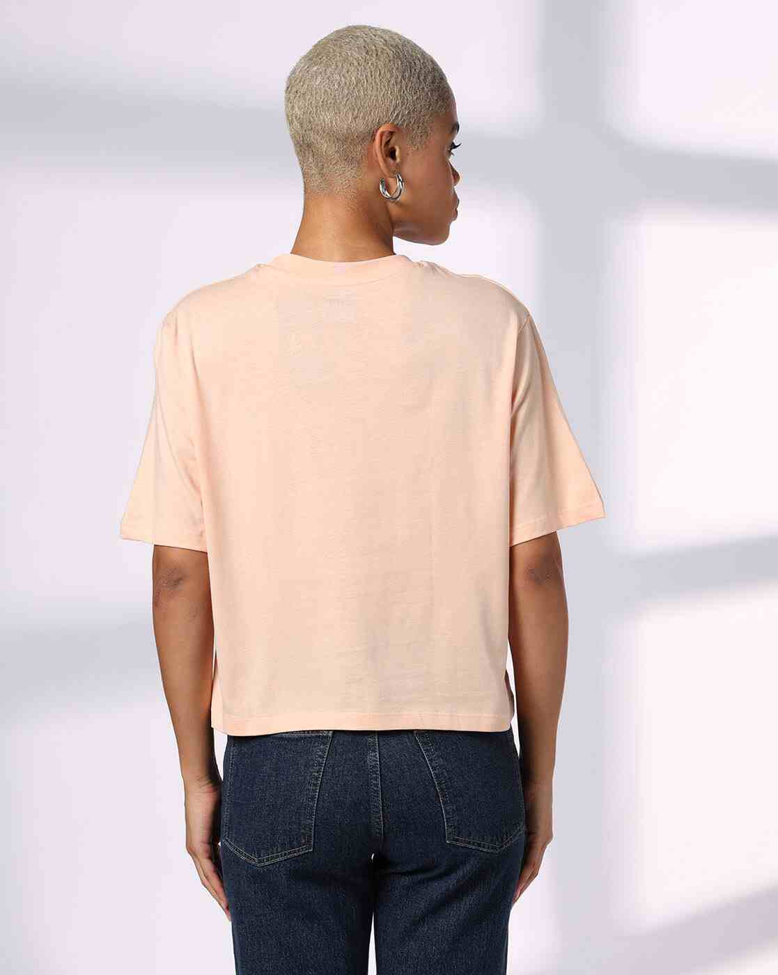 DNMX | Women Graphic Print Regular Fit Crew-Neck T-Shirt|2