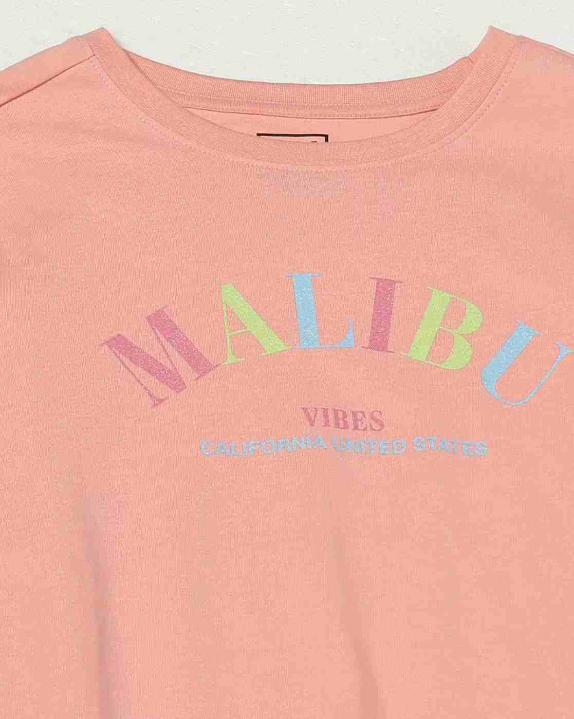 DNMX | Women Typographic Print Regular Fit Crew-Neck T-Shirt|4