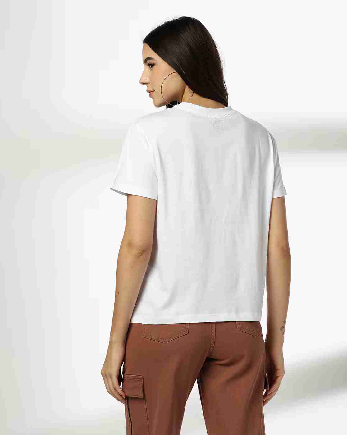DNMX | Women Graphic Print Boxy Fit Crew-Neck T-Shirt|2