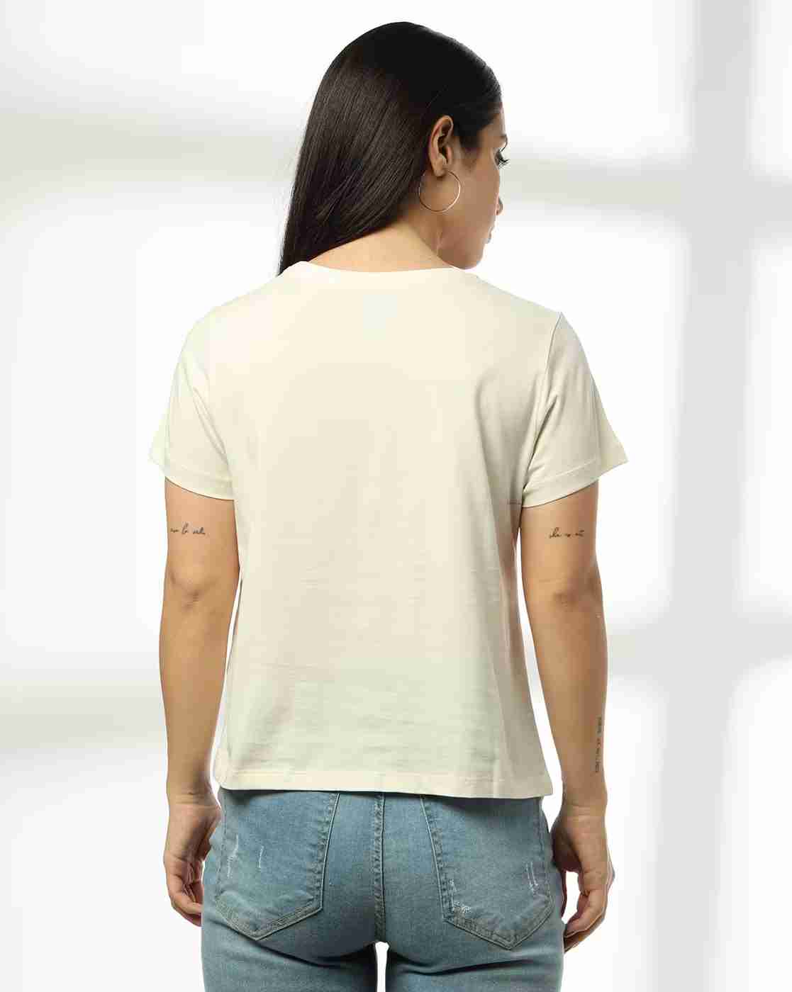 DNMX | Women Mercado De Frutas Printed Regular Fit Crew-Neck T-Shirt|2