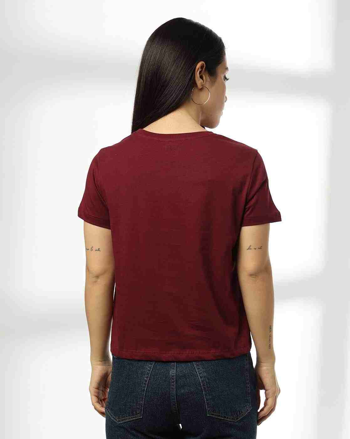 DNMX | Women Bergamo Print Regular Fit Crew-Neck T-Shirt|2