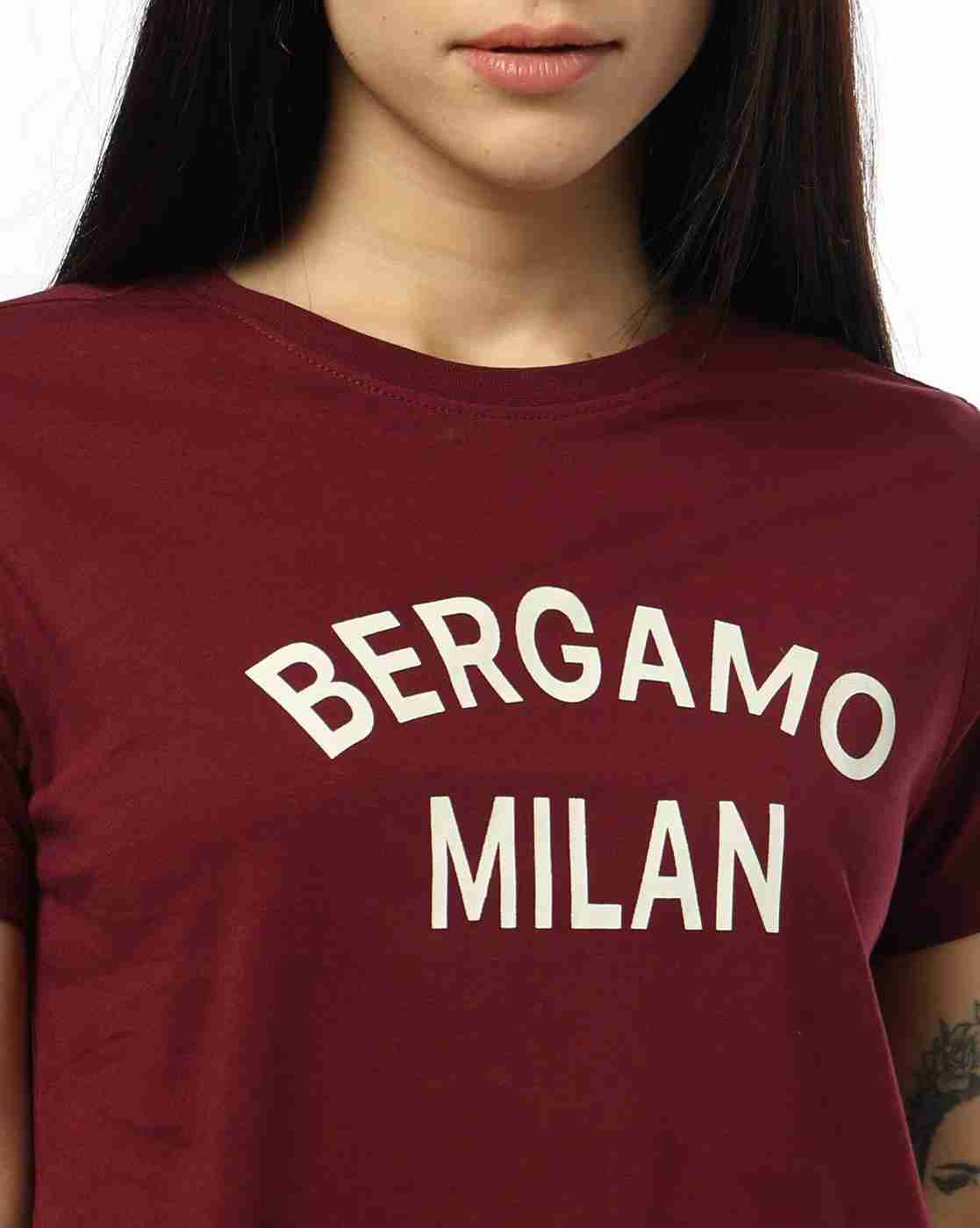DNMX | Women Bergamo Print Regular Fit Crew-Neck T-Shirt|3