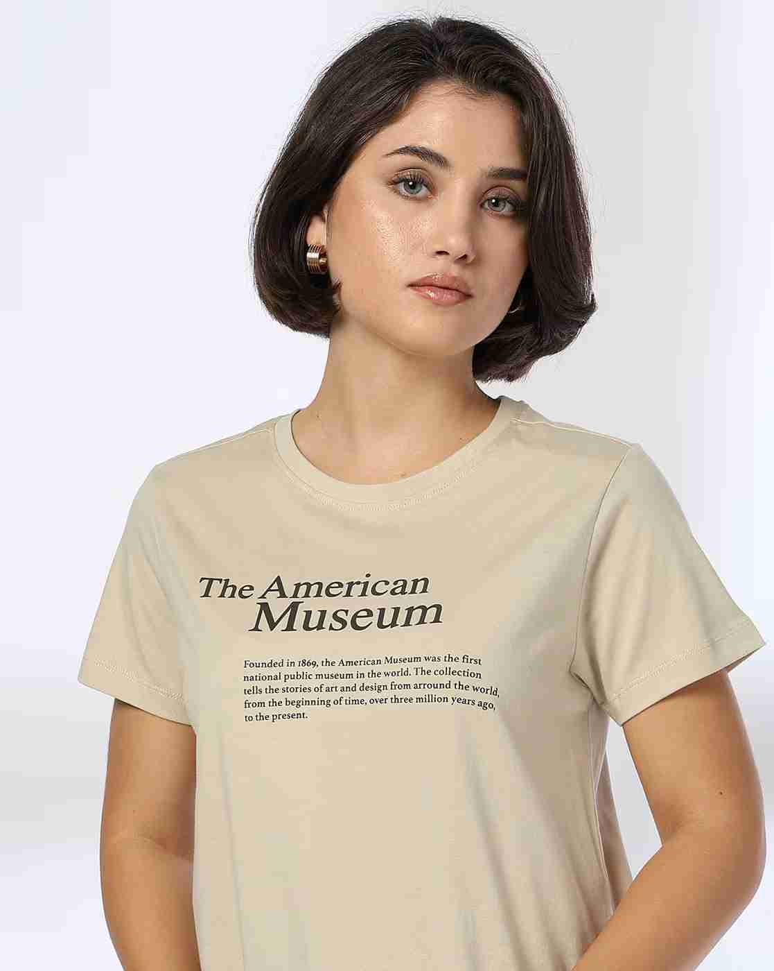 DNMX | Women American Museum Regular Fit Crew-Neck T-Shirt|0