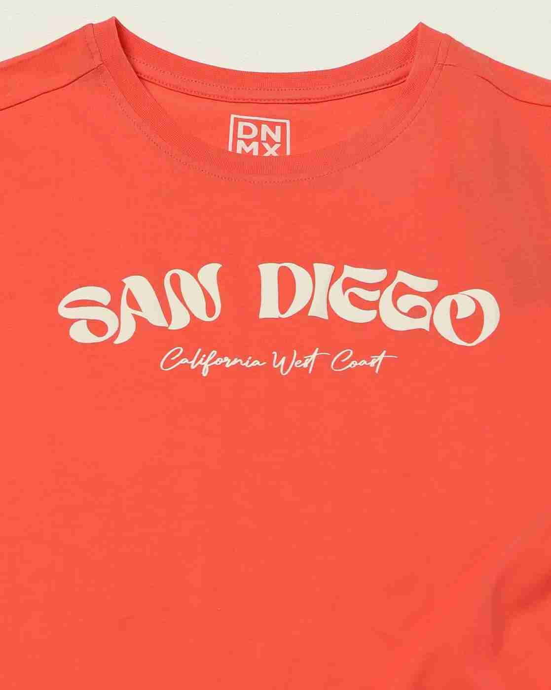 DNMX | Women San Diego Printed Regular Fit Crew-Neck T-Shirt|4