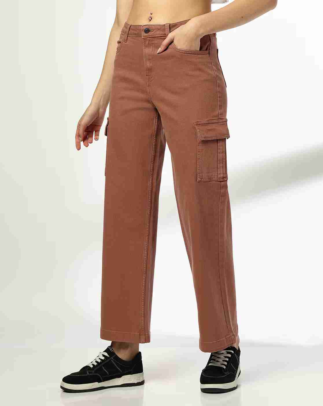 DNMX | Women Wide-Leg Cargo Jeans|0