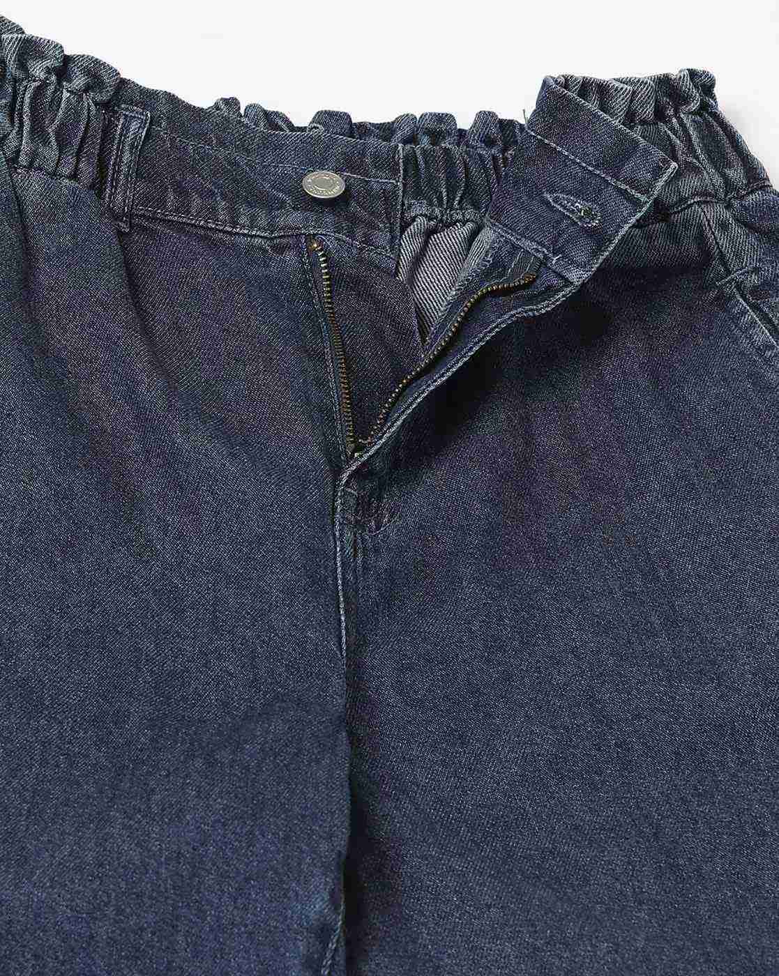 DNMX | Women High-Rise Ankle-Length Paperbag Mom Jeans|4