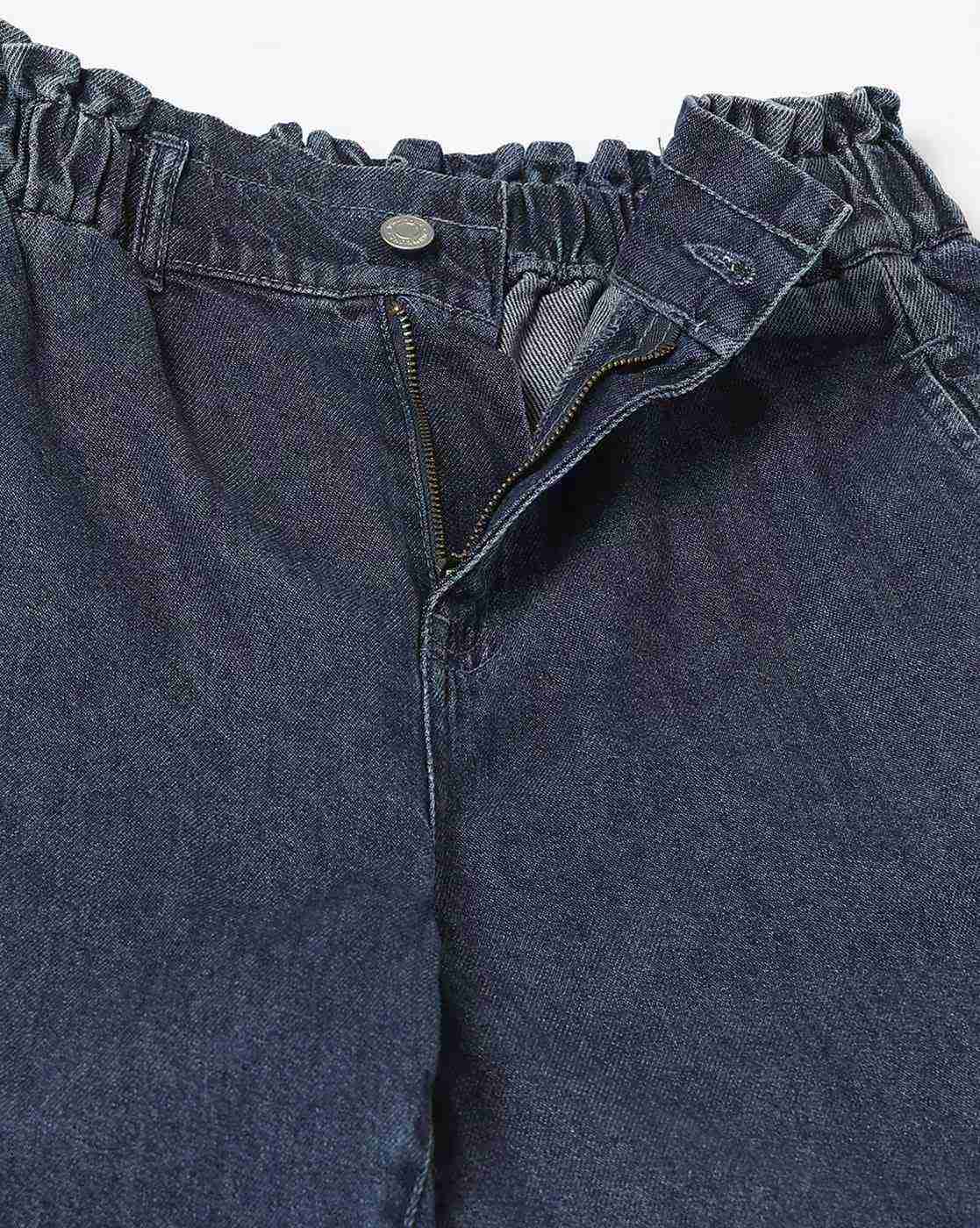 DNMX | Women High-Rise Ankle-Length Paperbag Mom Jeans|4