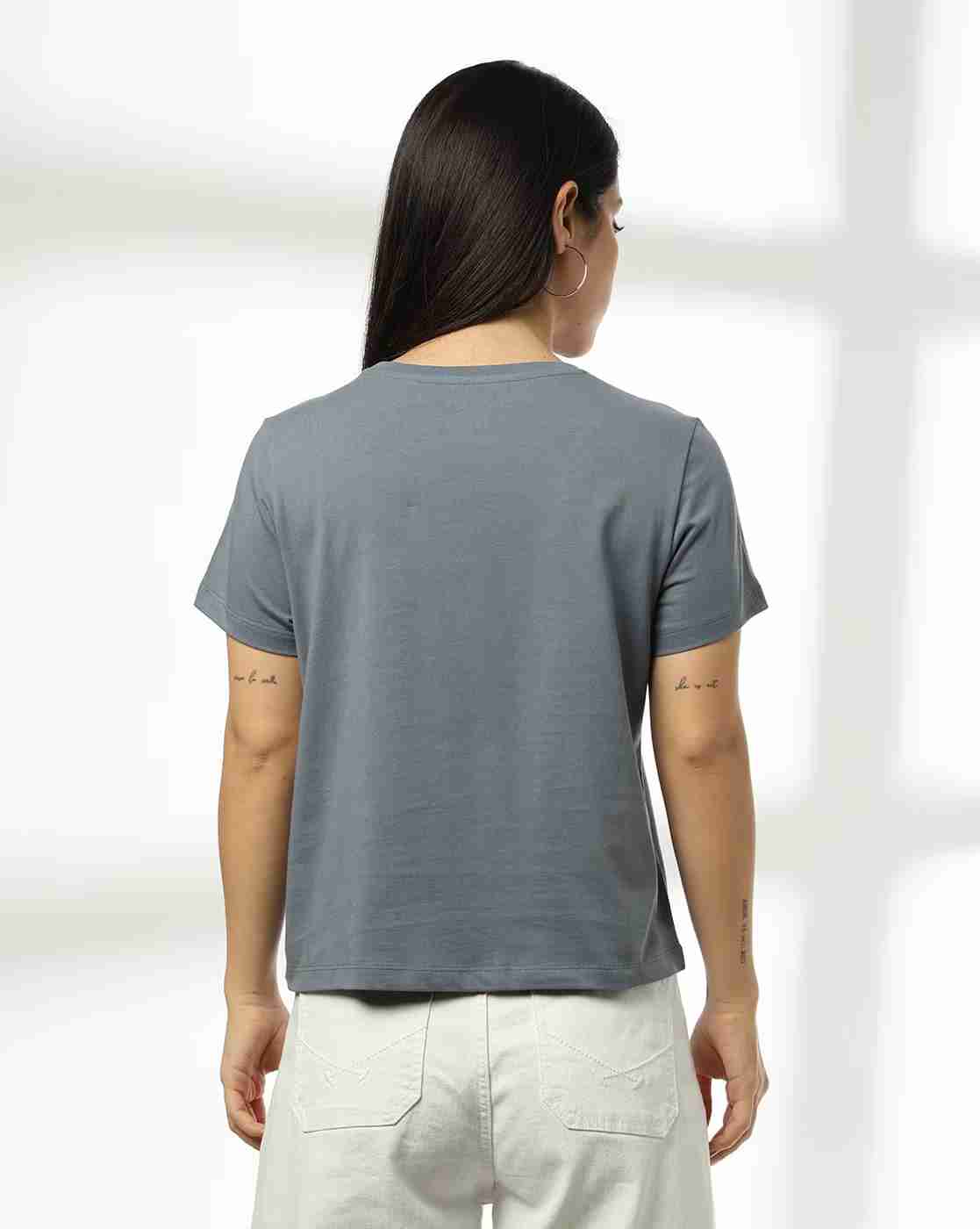 DNMX | Women Inspire Printed Regular Fit Crew-Neck T-Shirt|2