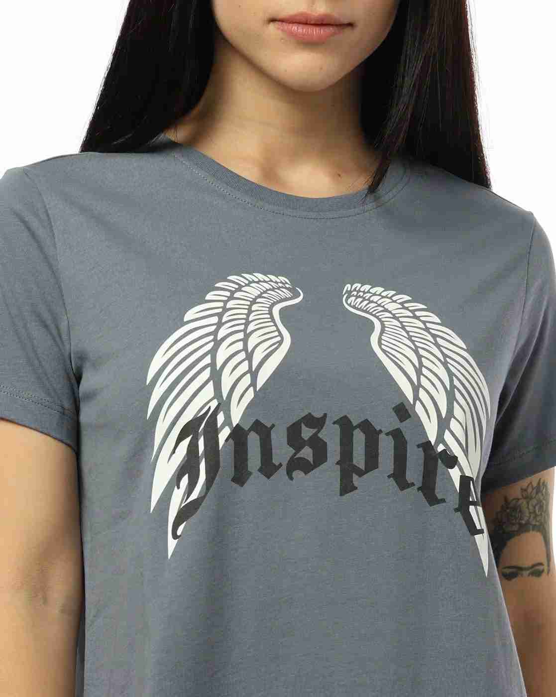DNMX | Women Inspire Printed Regular Fit Crew-Neck T-Shirt|3
