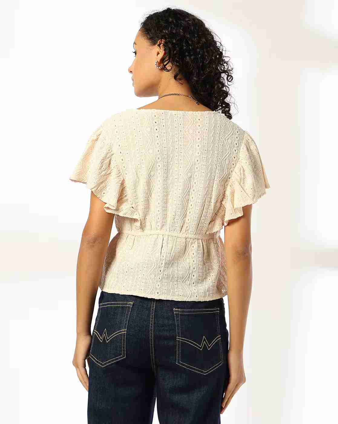 DNMX | Women Embroidered Relaxed Fit Top|2