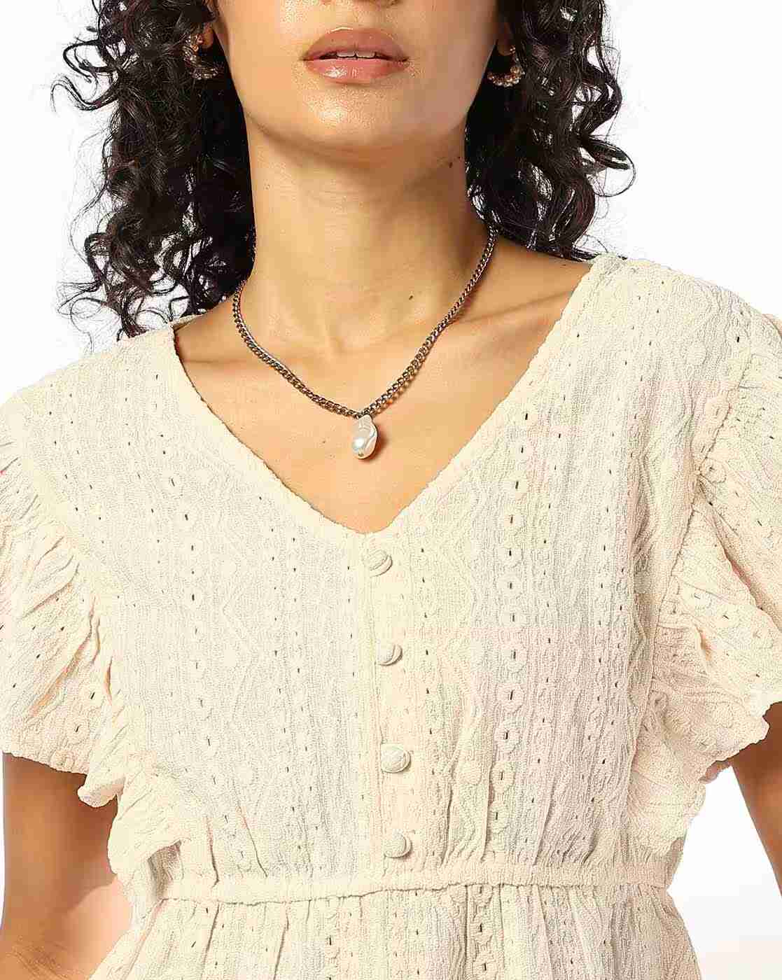 DNMX | Women Embroidered Relaxed Fit Top|3