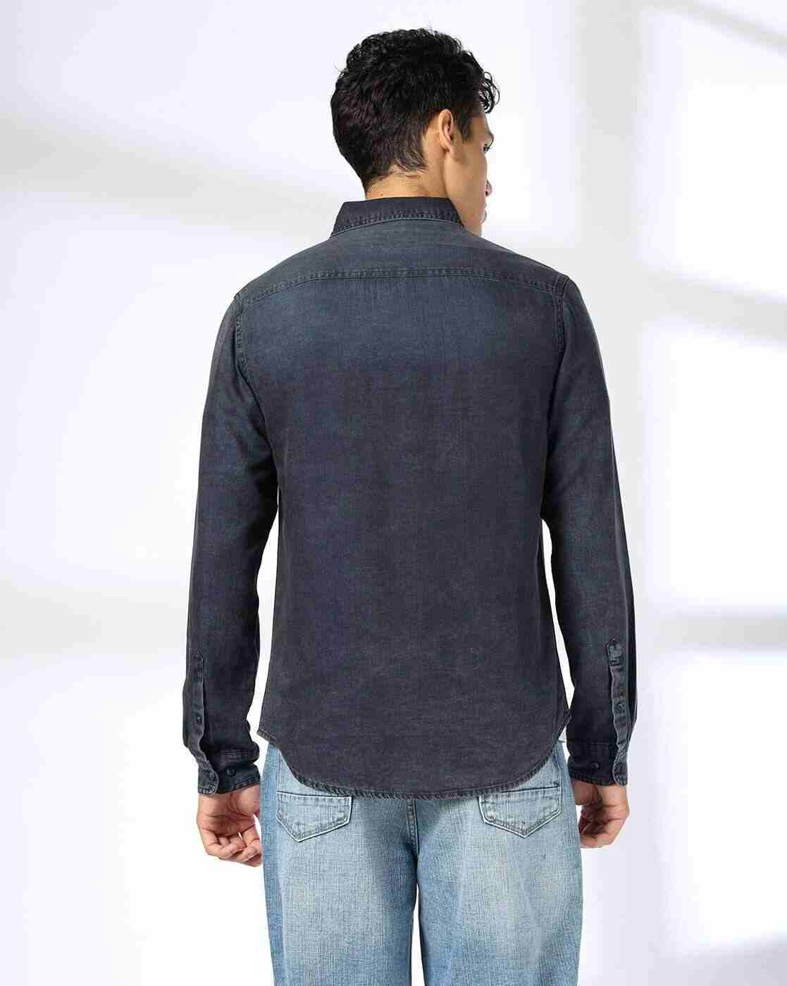 DNMX | Men Slim Fit Shirt with Patch Pockets|2