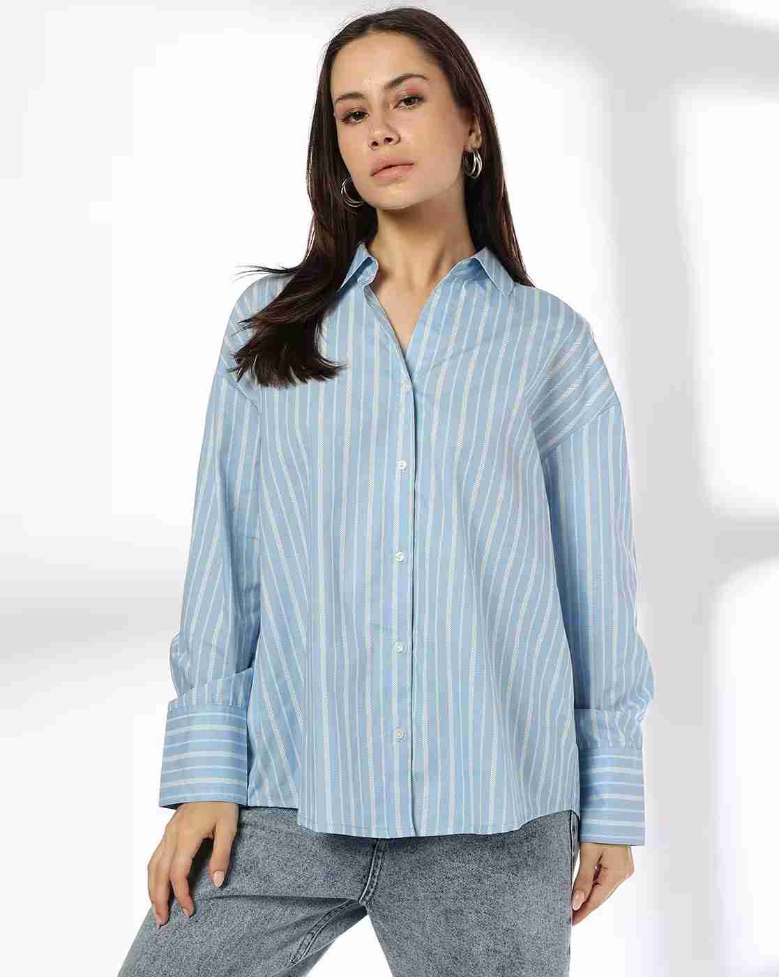 DNMX | Women Striped Relaxed Fit Shirt|0