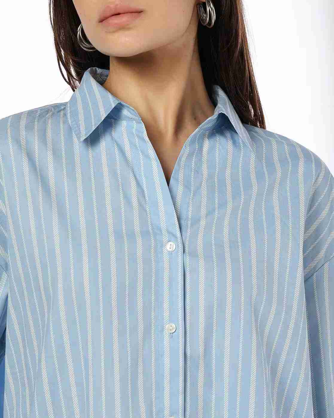 DNMX | Women Striped Relaxed Fit Shirt|3