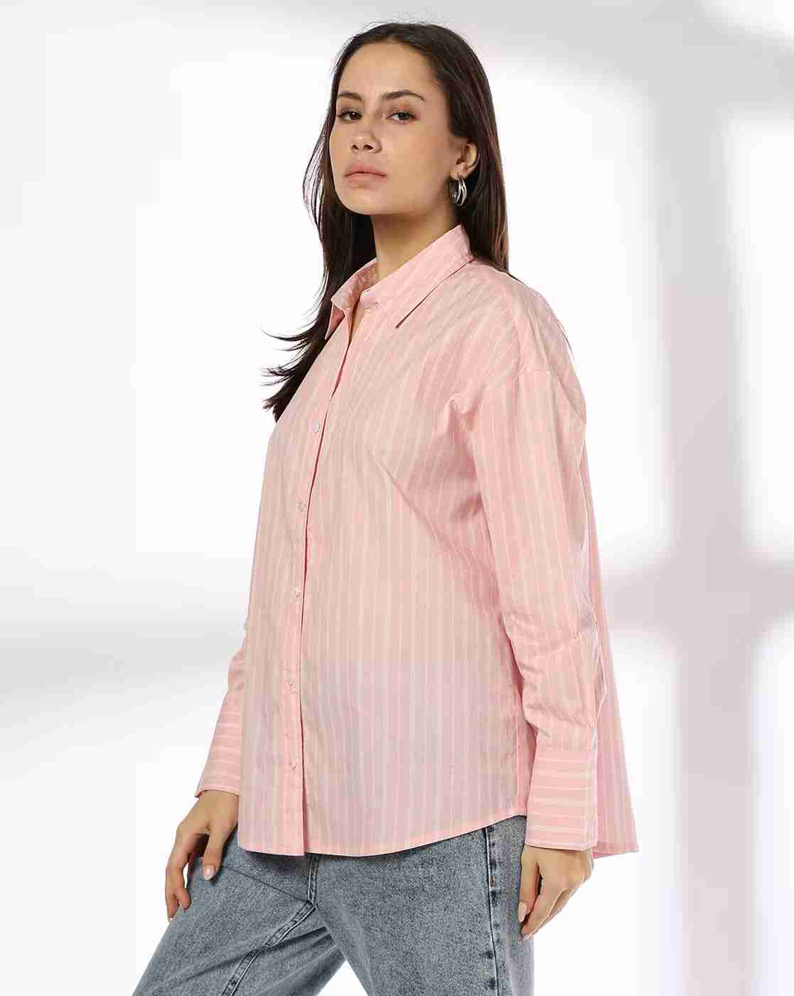 DNMX | Women Striped Relaxed Fit Shirt|1