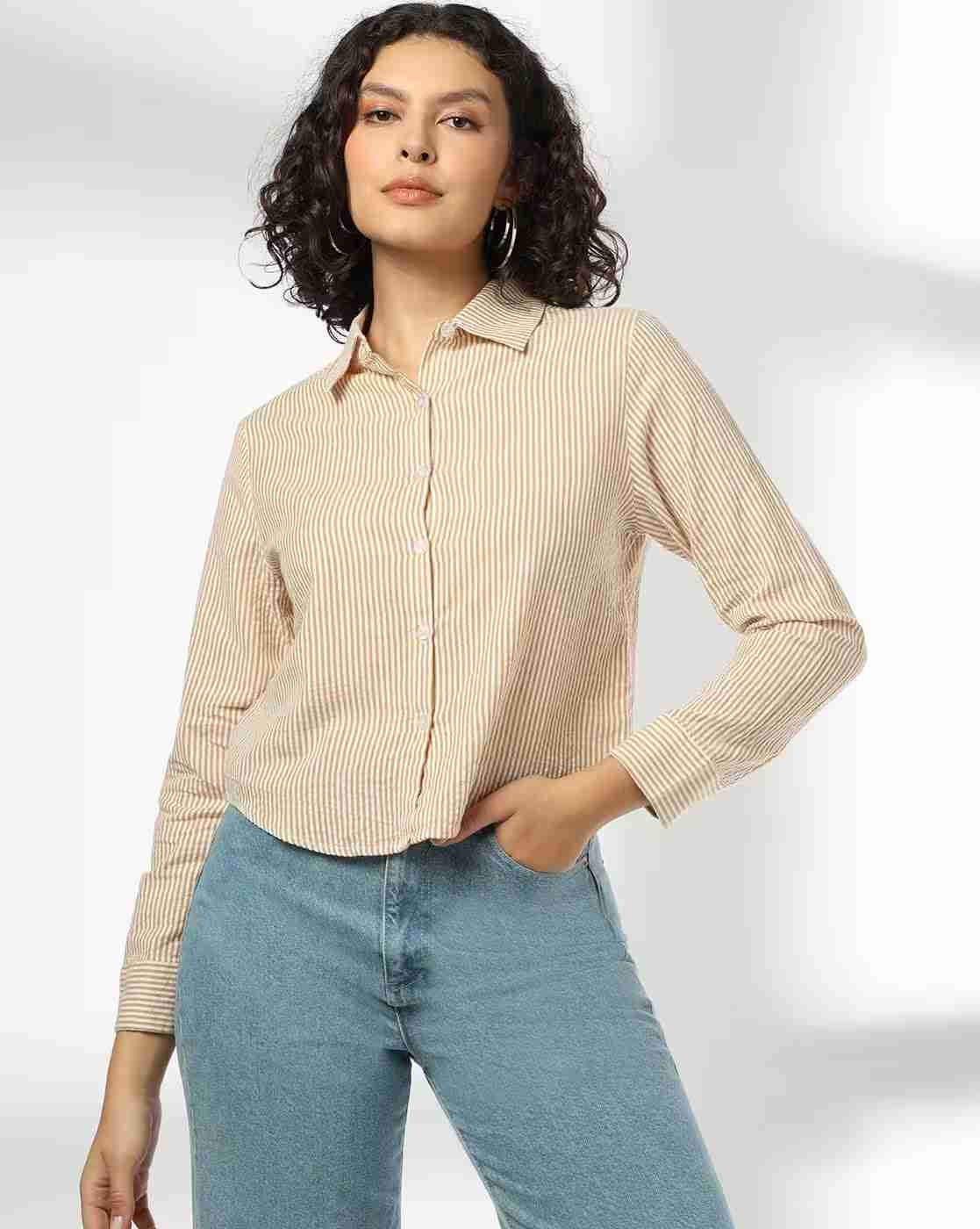 DNMX | Women Striped Relaxed Fit Shirt|0