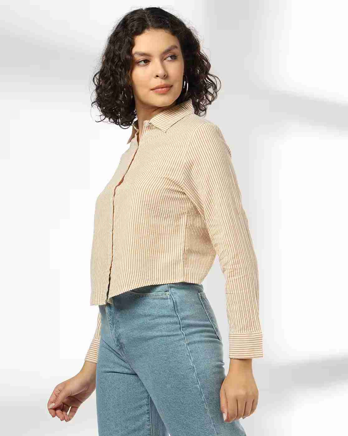 DNMX | Women Striped Relaxed Fit Shirt|1