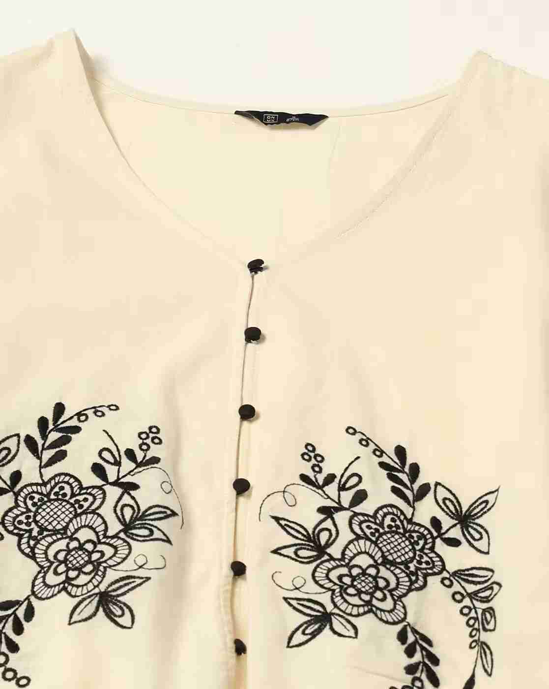 DNMX | Women Floral Embroidered Relaxed Fit Top|4