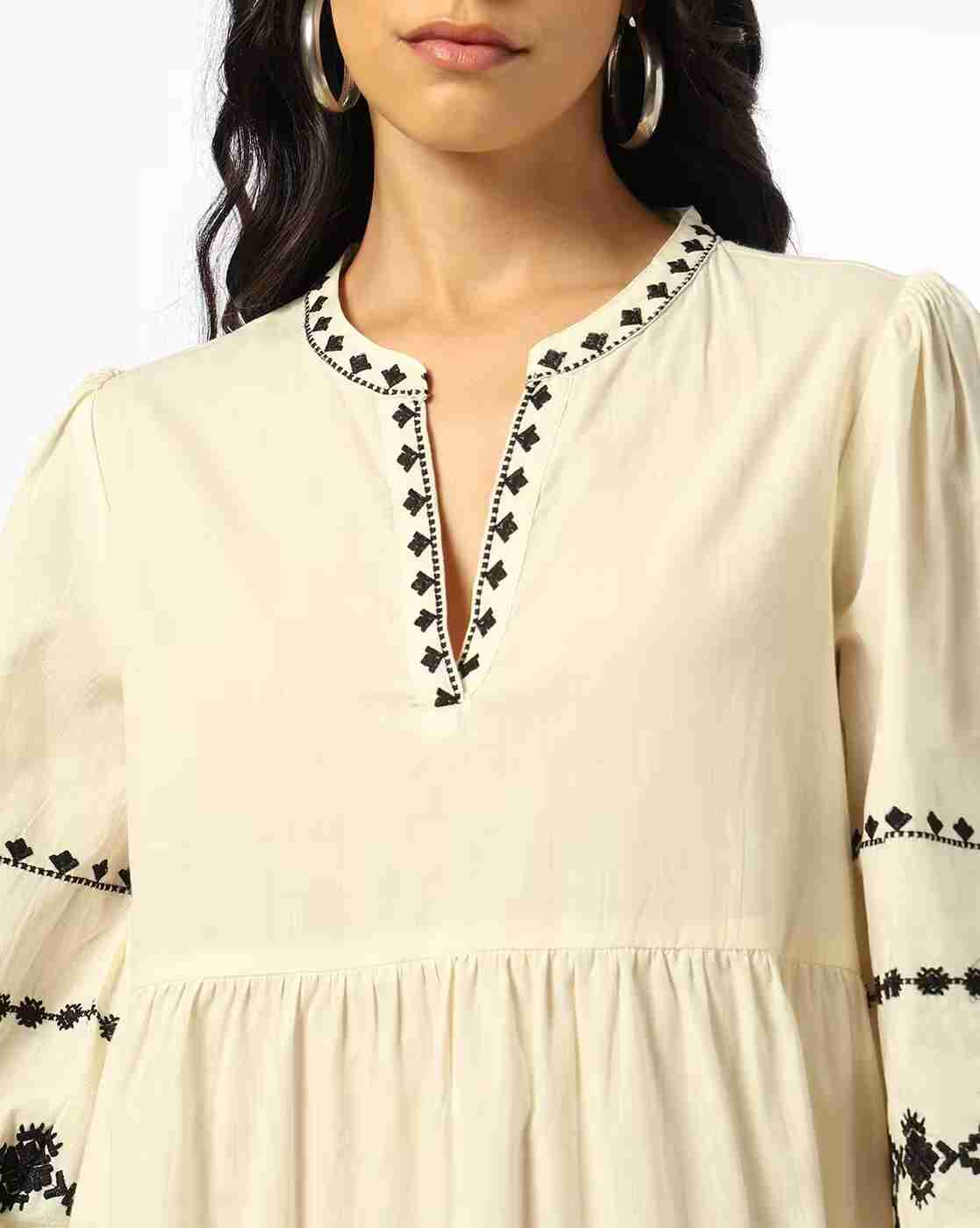 DNMX | Women Embroidered Tiered Dress|3