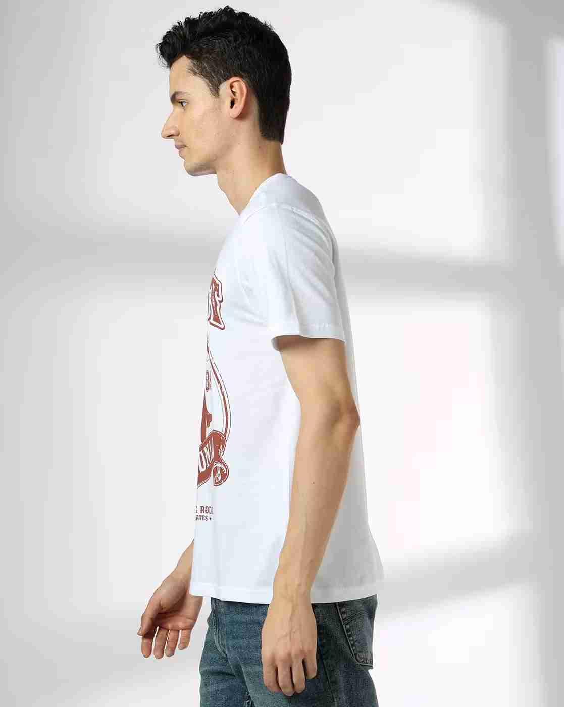 DNMX | Men Graphic Print Regular Fit Crew-Neck T-Shirt|1