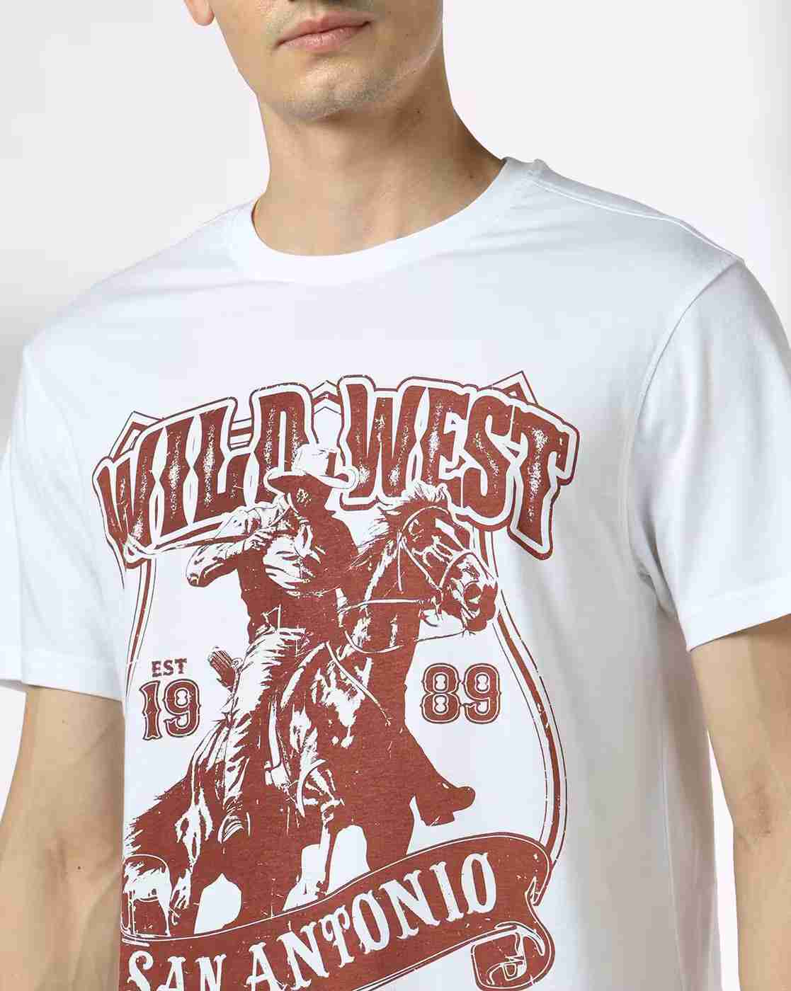 DNMX | Men Graphic Print Regular Fit Crew-Neck T-Shirt|3