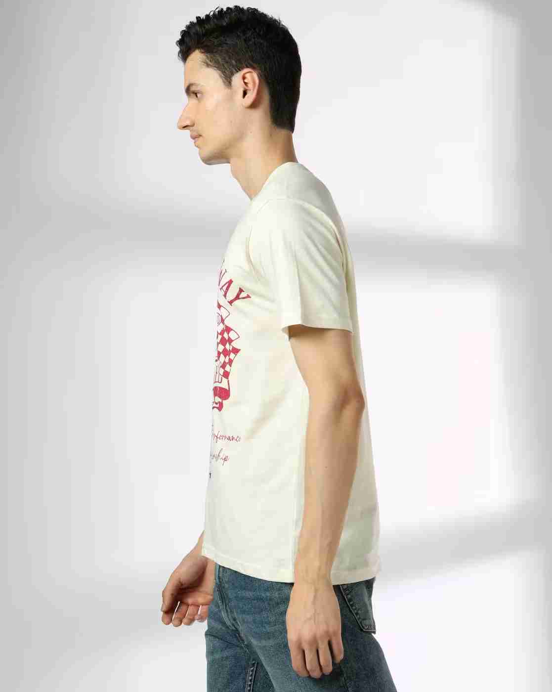 DNMX | Men Dakota Speed Way Regular Fit Crew-Neck T-Shirt|1