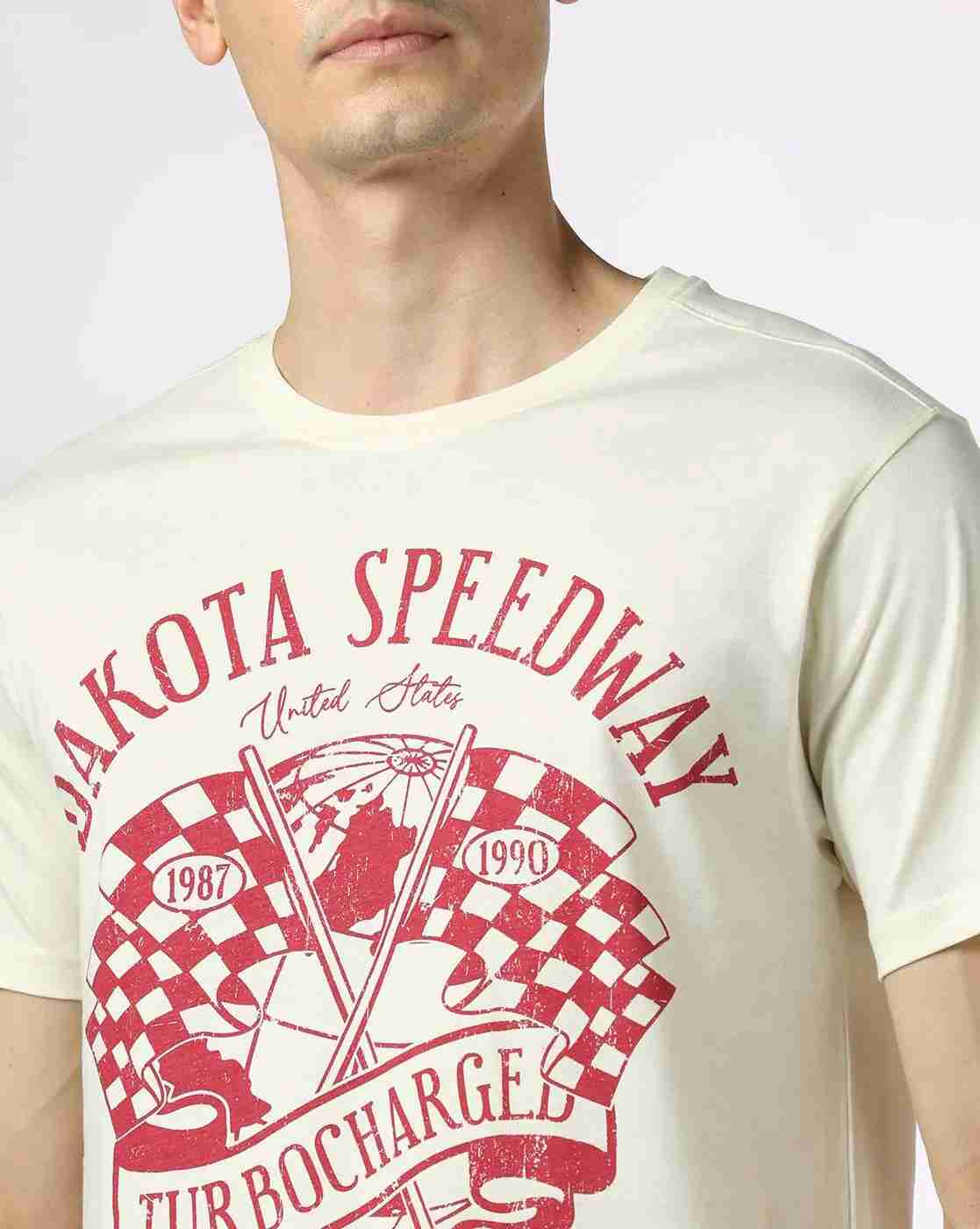 DNMX | Men Dakota Speed Way Regular Fit Crew-Neck T-Shirt|3