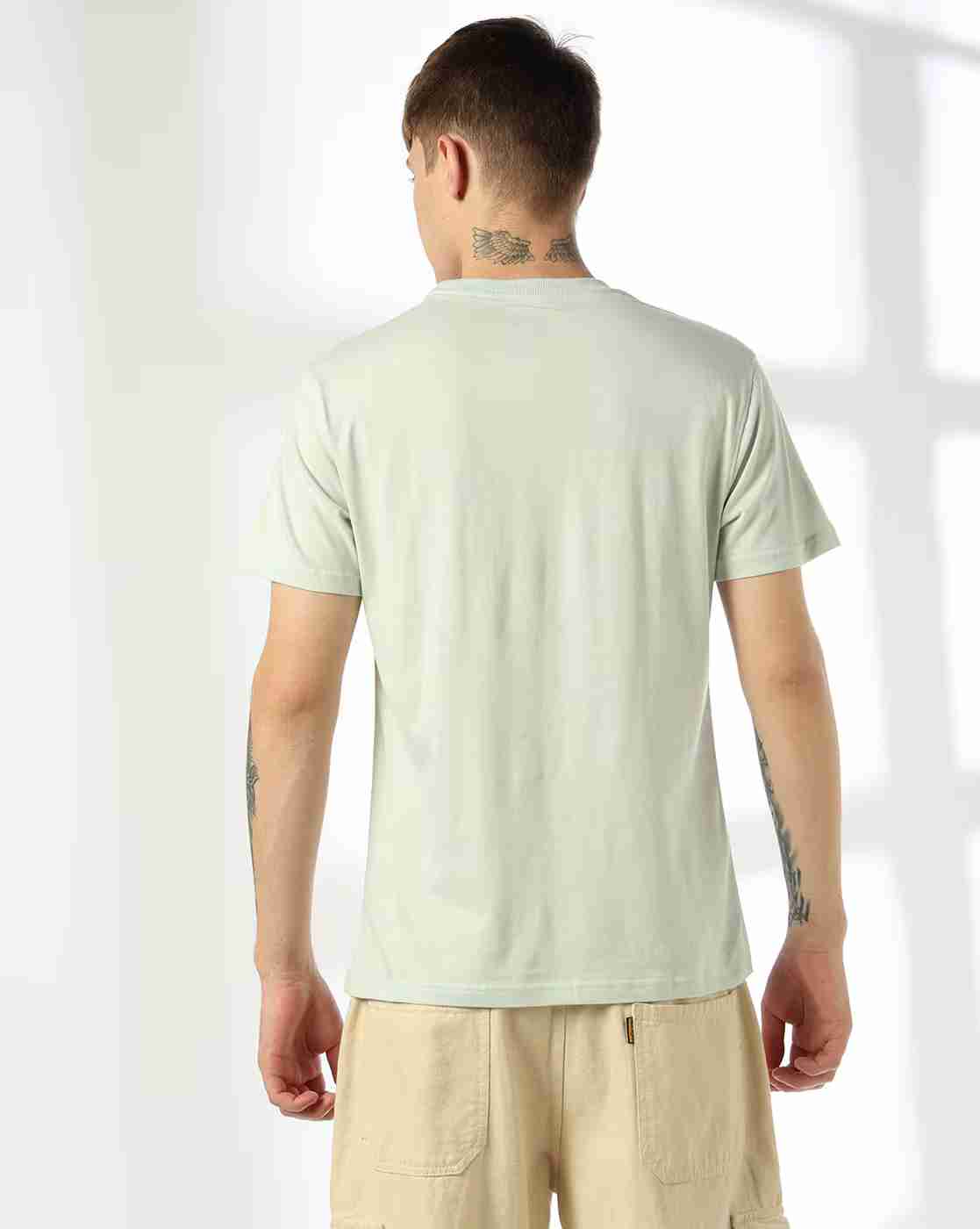 DNMX | Men Typographic Print Regular Fit Crew-Neck T-Shirt|2