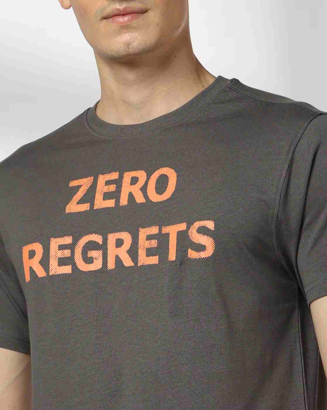 DNMX | Men Zero Regrets Regular Fit Crew-Neck T-Shirt|4