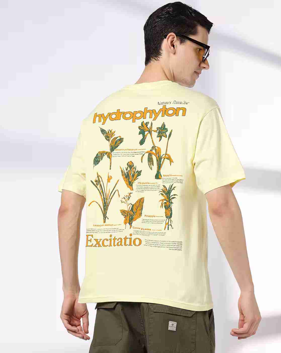 DNMX | Men Hydrophyton Graphic Print Relaxed Fit Crew-Neck T-Shirt|0