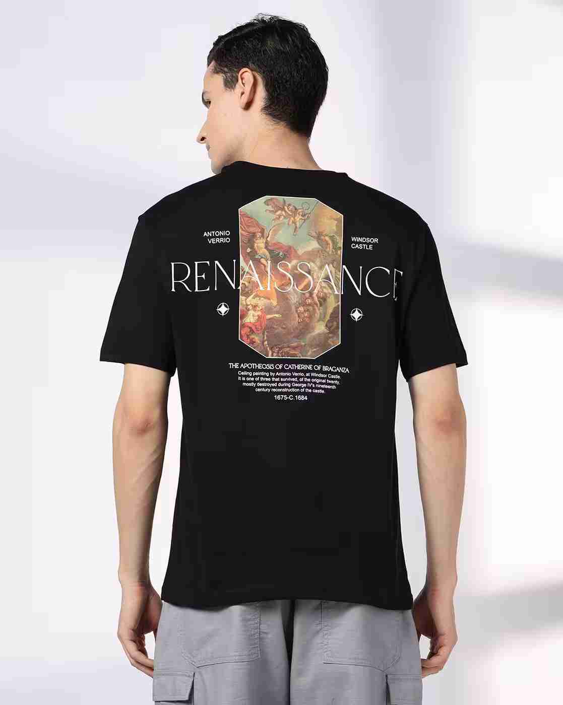 DNMX | Men Graphic Print Regular Fit Crew-Neck T-Shirt|3