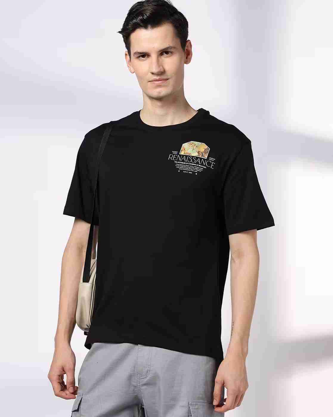 DNMX | Men Graphic Print Regular Fit Crew-Neck T-Shirt|4