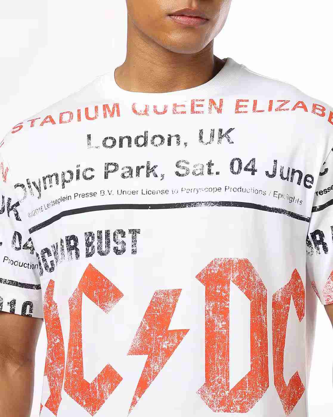 DNMX | Men Typographic Print Regular Fit Crew-Neck T-Shirt|4